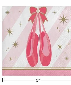 Creative Converting Kids Birthday Party Themes Ballet Beverage Napkins, 16 Ct