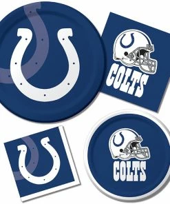 Creative Converting Indianapolis Colts Paper Plates, 8 Ct NFL And Football Party Supplies