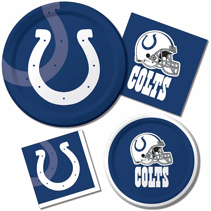 Creative Converting Indianapolis Colts Paper Plates, 8 Ct NFL And Football Party Supplies
