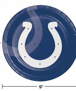 Creative Converting Indianapolis Colts Paper Plates, 8 Ct NFL And Football Party Supplies