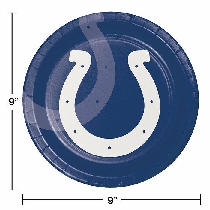 Creative Converting Indianapolis Colts Paper Plates, 8 Ct NFL And Football Party Supplies