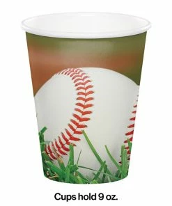 Creative Converting Sports Fanatic Baseball Hot/Cold Paper Paper Cups 9 Oz., 8 Ct Baseball Party Decorations