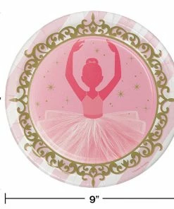 Creative Converting Kids Birthday Party Themes Ballet Paper Plates, 8 Ct
