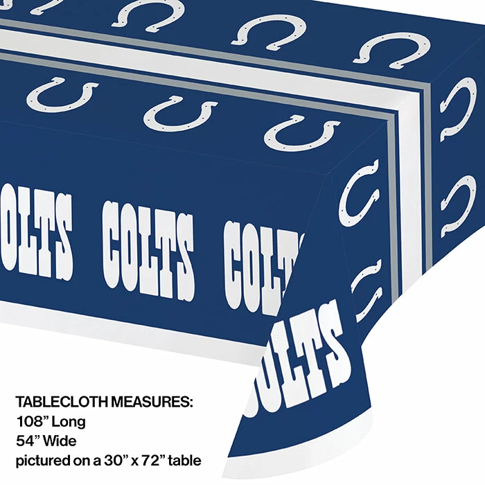 Creative Converting Indianapolis Colts Plastic Table Cover, 54" X 102" NFL And Football Party Supplies