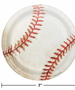 Creative Converting Baseball Dessert Plates, 8 Ct Baseball Party Decorations