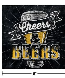 Creative Converting Adult Birthday Party Themes Cheers And Beers Beverage Napkins, 16 Ct