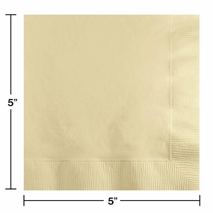 Creative Converting Ivory Beverage Napkin 2Ply, 200 Ct