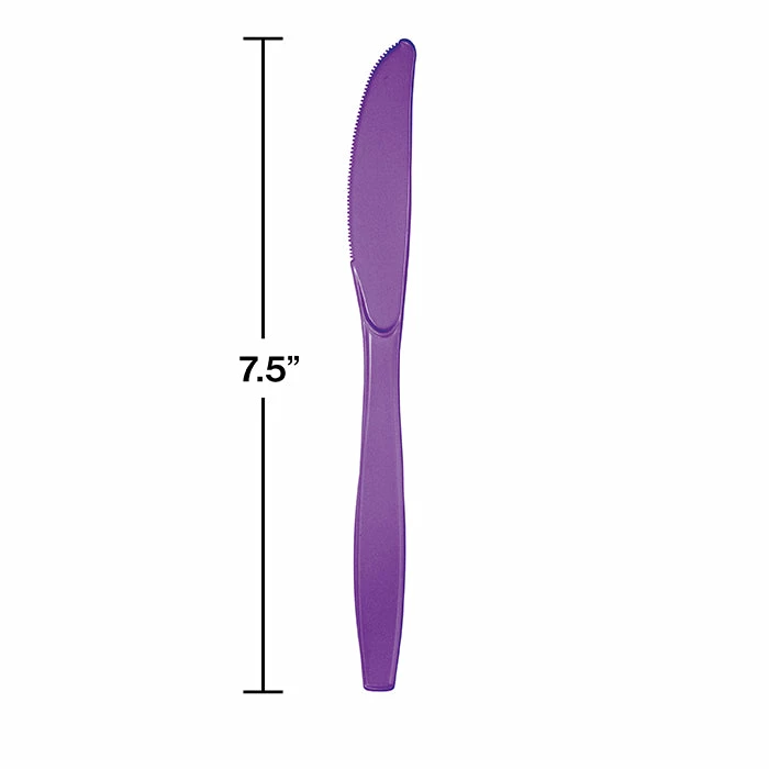 Creative Converting Amethyst Purple Plastic Knives, 24 Ct Solid Color Tableware