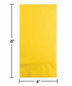 Creative Converting School Bus Yellow Guest Towel, 3 Ply, 16 Ct Solid Color Tableware
