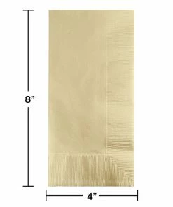 Creative Converting Solid Color Tableware Ivory Dinner Napkins 2Ply 1/8Fld, 100 Ct