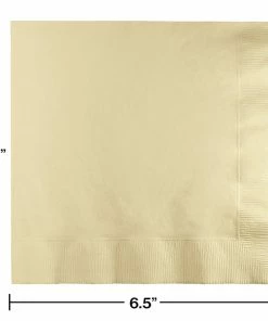 Creative Converting Solid Color Tableware Ivory Luncheon Napkin 2Ply, 50 Ct