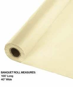 Creative Converting Solid Color Tableware Ivory Banquet Roll 40" X 100'