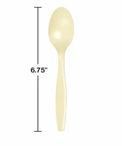 Creative Converting Ivory Plastic Spoons, 50 Ct Solid Color Tableware