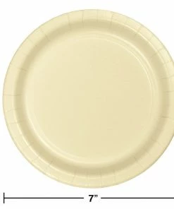 Creative Converting Solid Color Tableware Ivory Dessert Plates, 24 Ct