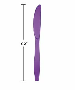 Creative Converting Solid Color Tableware Amethyst Purple Plastic Knives, 50 Ct