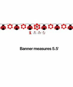 Creative Converting Ladybug Fancy Ribbon Banner Kids Birthday Party Themes