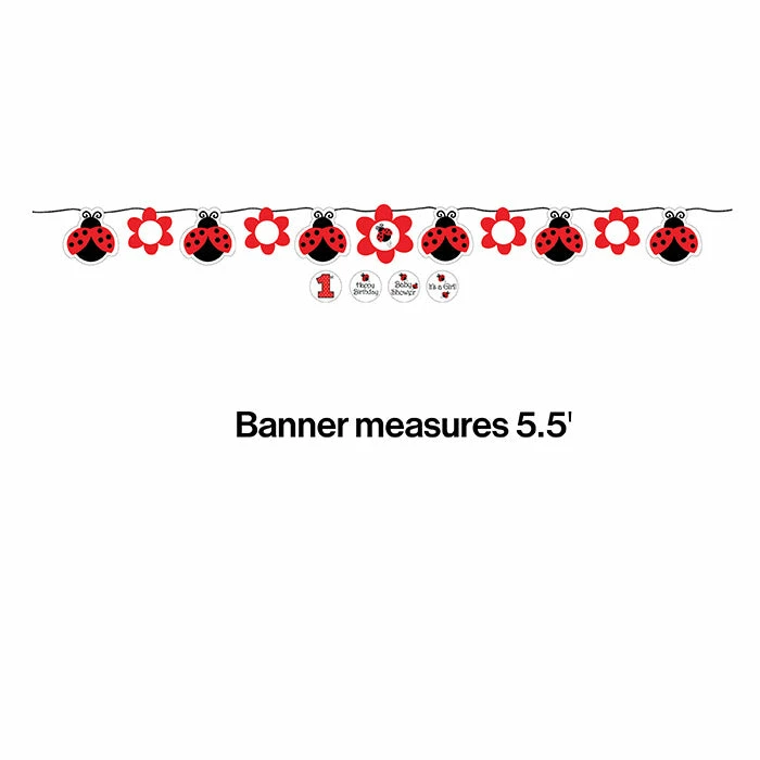 Creative Converting Ladybug Fancy Ribbon Banner Kids Birthday Party Themes