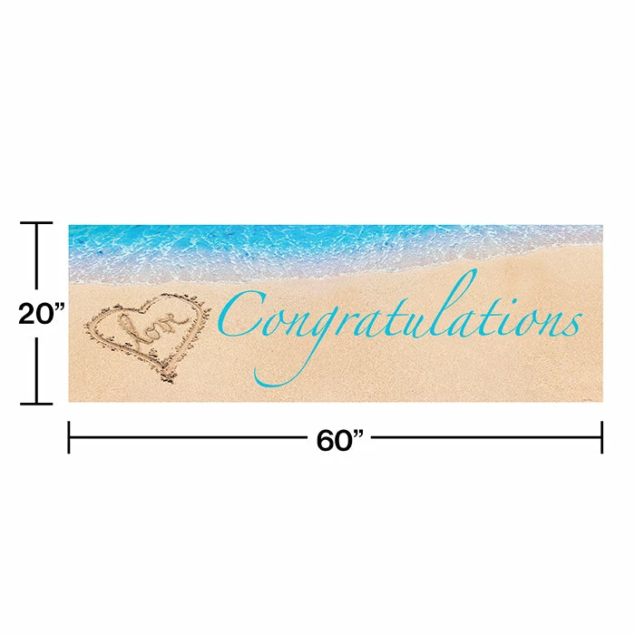 Creative Converting Beach Love Giant Party Banner Bridal And Wedding