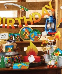 Creative Converting Kids Birthday Party Themes Camp Out Letter Banner W/Twine