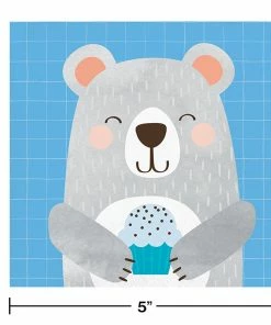Creative Converting Bear Party Birthday Beverage Napkins, 16 Ct