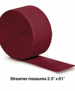 Creative Converting Solid Color Tableware Burgundy Crepe Streamers 81'