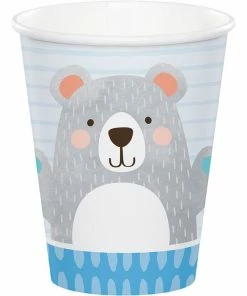 Creative Converting 1st Birthday Party Themes Birthday Bear Hot/Cold Paper Cups 9 Oz., 8 Ct