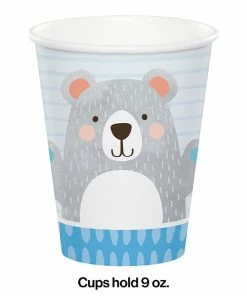 Creative Converting 1st Birthday Party Themes Birthday Bear Hot/Cold Paper Cups 9 Oz., 8 Ct