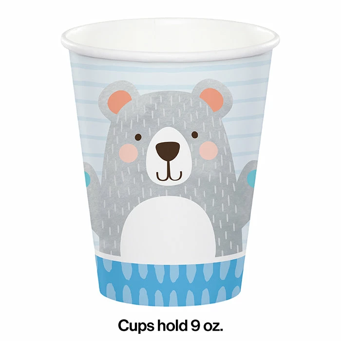 Creative Converting 1st Birthday Party Themes Birthday Bear Hot/Cold Paper Cups 9 Oz., 8 Ct