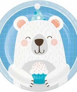 Creative Converting Bear Party Dessert Plates, 8 Ct 1st Birthday Party Themes