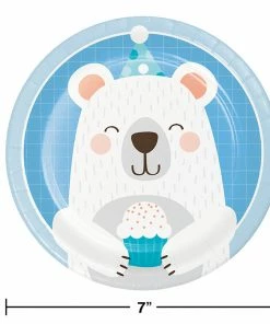 Creative Converting Bear Party Dessert Plates, 8 Ct 1st Birthday Party Themes