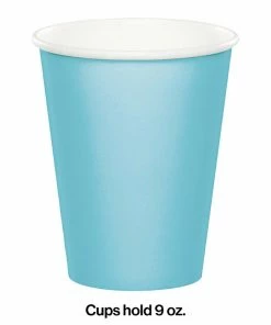 Creative Converting Pastel Blue Hot/Cold Paper Paper Cups 9 Oz., 8 Ct Solid Color Tableware