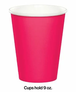 Creative Converting Hot Magenta Hot/Cold Paper Cups 9 Oz., 24 Ct