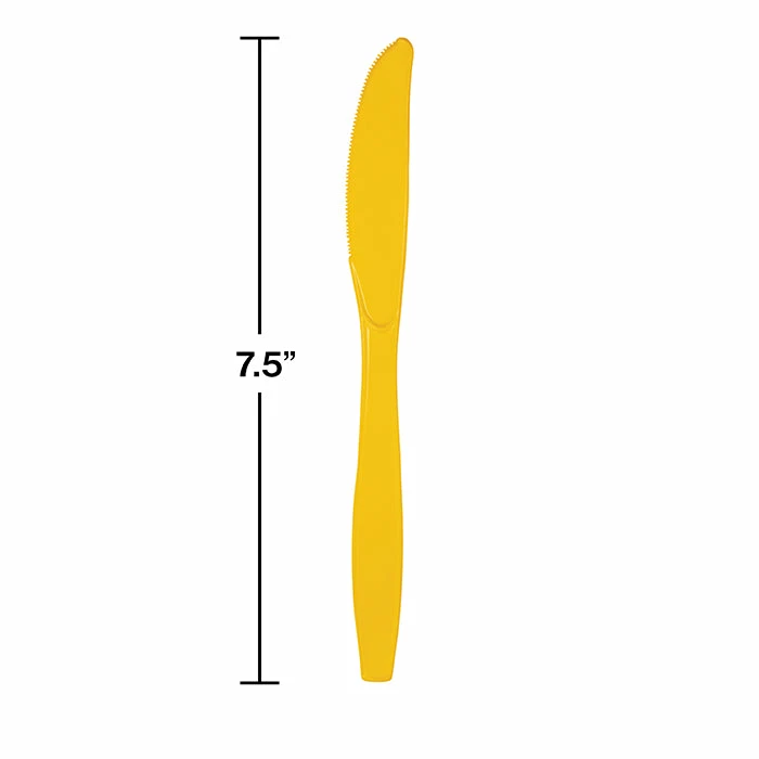 Creative Converting School Bus Yellow Plastic Knives, 50 Ct