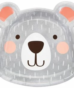 Creative Converting Birthday Bear Shaped Plate 9", 8 Ct