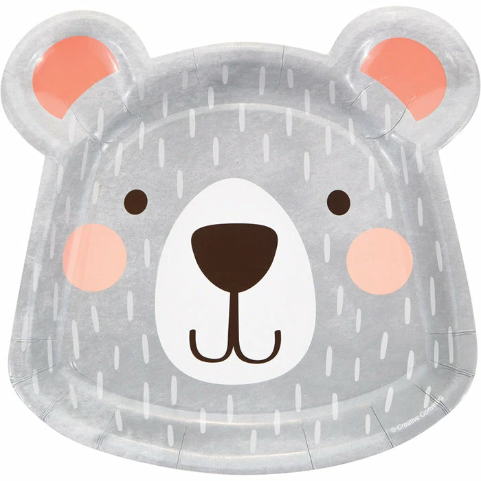 Creative Converting Birthday Bear Shaped Plate 9", 8 Ct