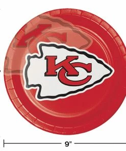 Creative Converting Kansas City Chiefs Paper Plates, 8 Ct NFL And Football Party Supplies