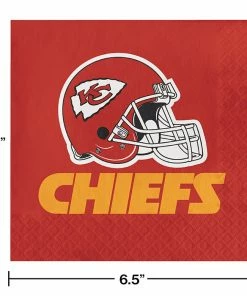 Creative Converting Kansas City Chiefs Napkins, 16 Ct NFL And Football Party Supplies