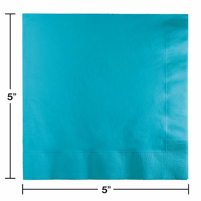 Creative Converting Solid Color Tableware Bermuda Blue Beverage Napkins, 20 Ct