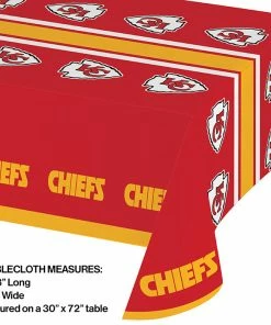 Creative Converting NFL And Football Party Supplies Kansas City Chiefs Plastic Table Cover, 54" X 102"