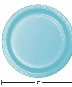 Creative Converting Solid Color Tableware Pastel Blue Dessert Plates, 8 Ct