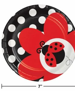 Creative Converting Ladybug Fancy Dessert Plates, 8 Ct