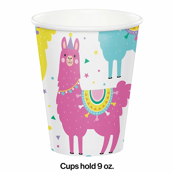Creative Converting Kids Birthday Party Themes Llama Party Hot/Cold Paper Paper Cups 9 Oz., 8 Ct