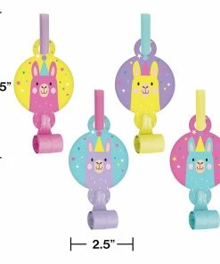 Creative Converting Llama Party Blowouts W/ Med, 8 Ct