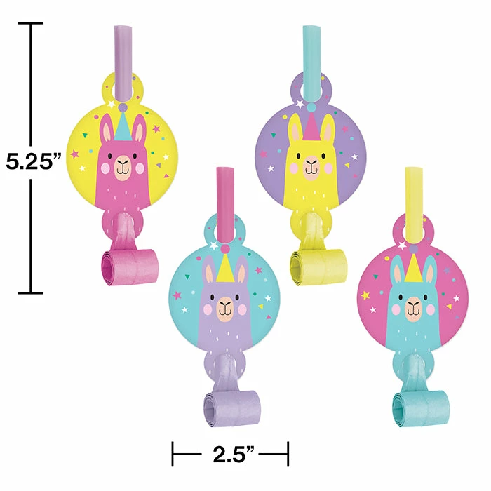 Creative Converting Llama Party Blowouts W/ Med, 8 Ct