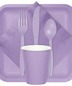 Creative Converting Luscious Lavender Dinner Napkins 3Ply 1/4Fld, 25 Ct Solid Color Tableware