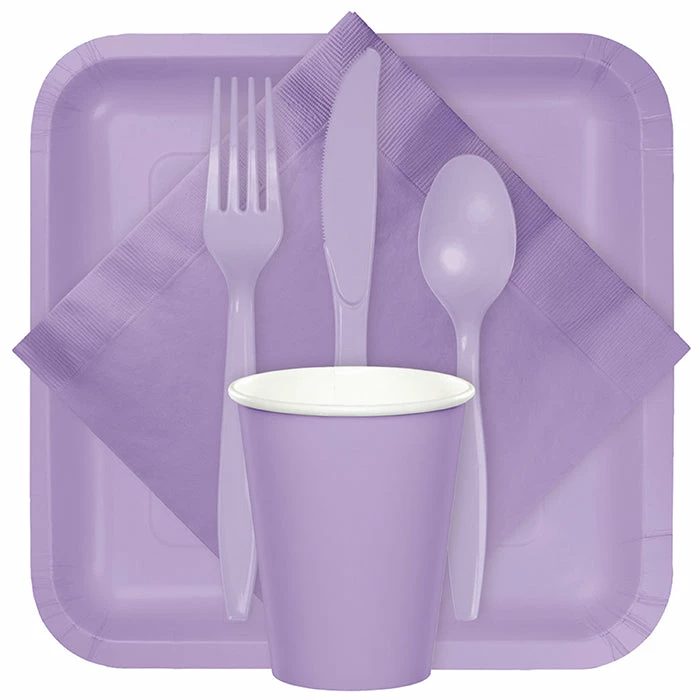 Creative Converting Luscious Lavender Beverage Napkin, 3 Ply, 50 Ct