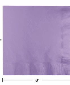 Creative Converting Luscious Lavender Dinner Napkins 3Ply 1/4Fld, 25 Ct Solid Color Tableware