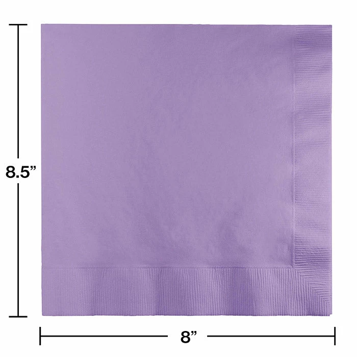 Creative Converting Luscious Lavender Dinner Napkins 3Ply 1/4Fld, 25 Ct Solid Color Tableware