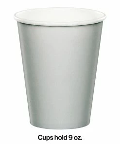 Creative Converting Solid Color Tableware Shimmering Silver Hot/Cold Paper Paper Cups 9 Oz., 8 Ct