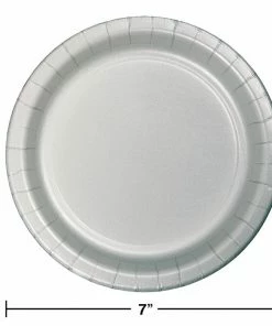 Creative Converting Shimmering Silver Dessert Plates, 8 Ct